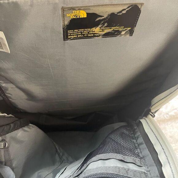 The North Face shades of gray large Backpack beige trims - Picture 12 of 14